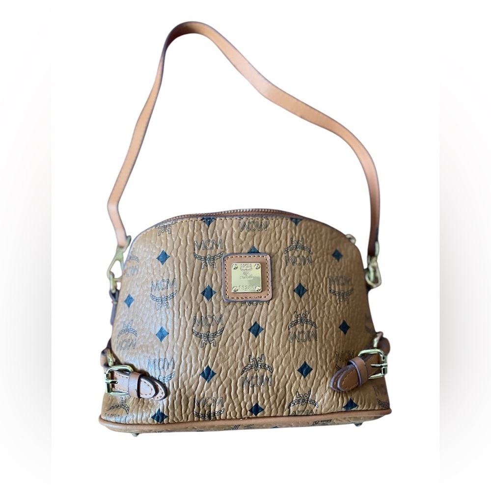 MCM Women’s Visetos Cognac Boston Small Crossbody Bag Leather - Picture 10 of 10
